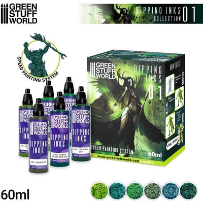 Green Stuff World Dipping Inks Paint Set Dipping Collection 01 6× 60 ml