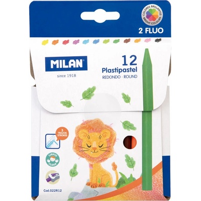 MILAN Pastelky MILAN plastické 10 ks + 2 ks