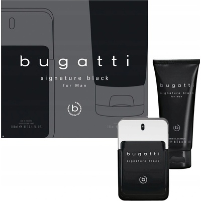 Bugatti Signature Black EDT 100 ml + sprchový gel 200 ml dárková sada