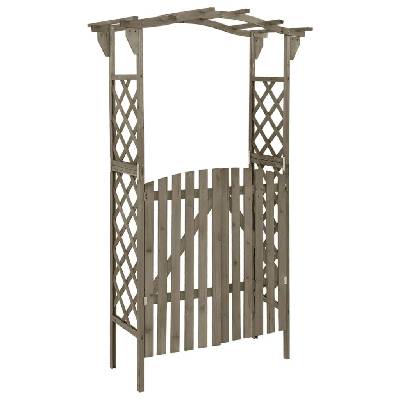 OMAXI Pergola s brankou 116 x 40 x 204 cm šedá masivní jedle 380710