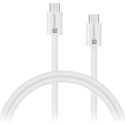 Connect IT Wirez USB-C -> USB-C, 60 W, 1 m, bílá (CCA-7010-WH)