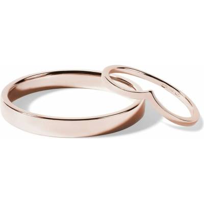 KLENOTA Minimalistické snubní prsteny z růžového zlata S0344004