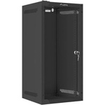 Lanberg Комуникационен шкаф Lanberg WF10-2312-10B, 10", 12U, 60.3 x 31 x 28 cm, товароносимост до 20кг, стъклена врата, черен (WF10-2312-10B)