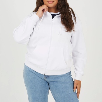 Brave Soul Суичър Brave Soul Plus Size Classic Zip Through Hoodie with Pockets - White