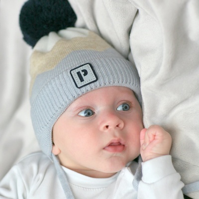 Pupill Čiapka Twist béžovo šedá