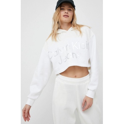 Calvin Klein Jeans dámska s kapucňou s nášivkou J20J220560.PPYX biela