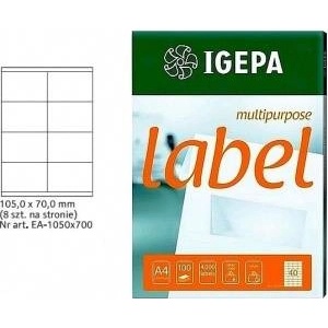 Igepa Group Desk LABEL A4 IGEPA 105 X 70.0 MM WHITE (100)