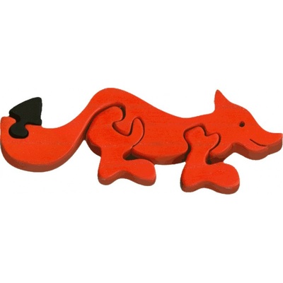 Fauna Liška vkládací puzzle z masivu