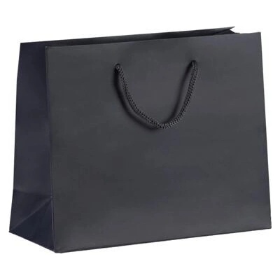 Luxusní dárková papírová taška černá Exclusiv 250x100x200 mm s krouceným textilním uchem – Zbozi.Blesk.cz
