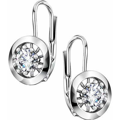 Zlaton Náušnice bílé zlato visací s kamenem výška 1.5cm váha 2.25g 000222701235