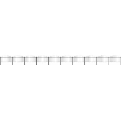 zahrada-XL Zahradní plot s hroty ocel (1,25–1,5) x 17 m černý