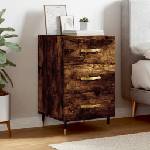 vidaXL Нощно шкафче, опушен дъб, 40x40x66 см, инженерно дърво (827641)