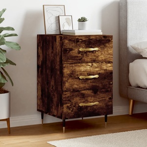 vidaXL Нощно шкафче, опушен дъб, 40x40x66 см, инженерно дърво (827641)