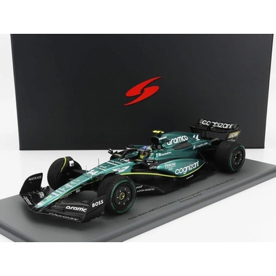 SPARK MODEL ASTON MARTIN F1 AMR23 TEAM ARAMCO COGNIZANT N 14 2nd MONACO GP 2023 FERNANDO ALONSO GREEN 1:18