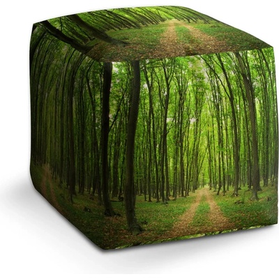 Sablio Taburet Kostka Cesta v lese: 40x40x40 cm