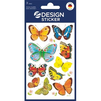 Avery zweckform Стикер, хартия, 3 листа, 76x120 mm, AVERY ZWECKFORM, "Z-Design No. 4462", пеперуди (4462)