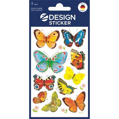 Avery zweckform Стикер, хартия, 3 листа, 76x120 mm, AVERY ZWECKFORM, "Z-Design No. 4462", пеперуди (4462)