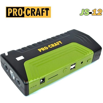 PRO-CRAFT Стартерно зарядно устройство тип Power Bank, PROCRAFT JS-12, 12V, 4x3Ah, 300A стартов ток, 12000 mAh (06752)
