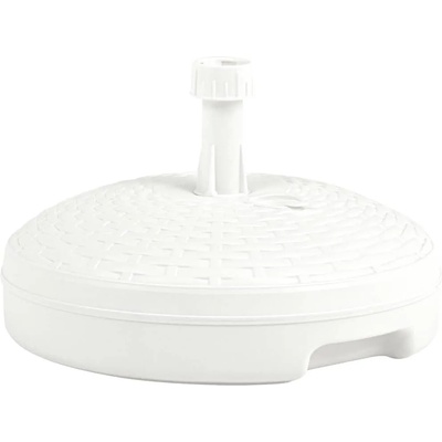 vidaXL Основа за чадър, за пясък/вода, 20 л, бяла, пластмасов ратан (48769)
