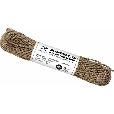 ROTHCO Šňůra PARACORD nylon 550LB 30m 4mm 6-COL DESERT