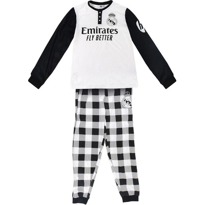 Fan-shop pyžamo REAL MADRID Long white