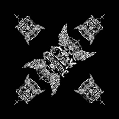 Ozzy Osbourne šatka Skull & Wings čierna