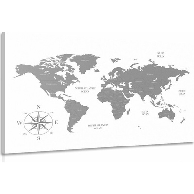 Obraz decentná mapa v šedom prevedení