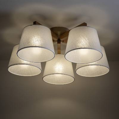 - Полилей за таван с директен монтаж LATTE SABIA 5xE27/15W/230V бор/бял (BG2513)