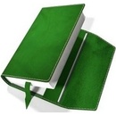 Variabilní kožený obal na knihu se záložkou kůže zelená
