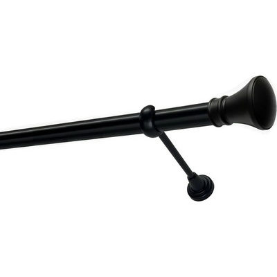 OK-GarnýžeCZ Garnýž kovová jednořadá 25mm Koloseo černá 190 cm do stěny / na tunýlek - bez kroužků