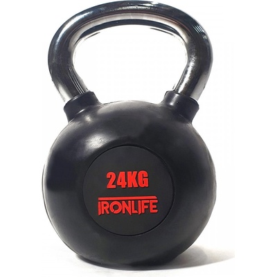IRONLIFE pogumovaný Kettlebell 24 kg
