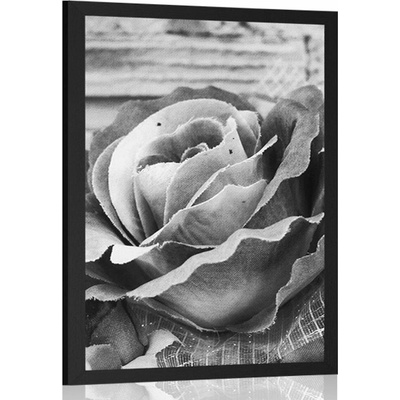 Plakát elegantní vintage růže v černobílém provedení - 20x30 black