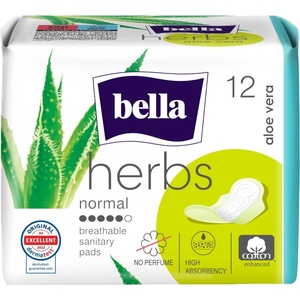 Bella Herbs Дамски превръзки Aloe, 12 броя