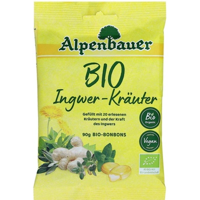 Alpenbauer BIO Přírodní bonbóny Zázvor bylinky 90 g