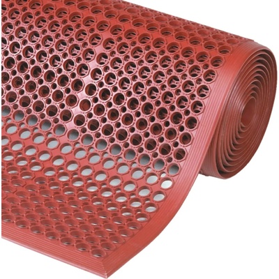 Notrax 562RD Sanitop Red Gumová roštová rohož s lisovanými hranami 91 cm x 297 cm