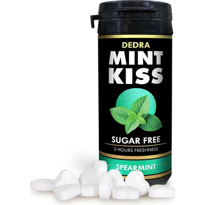 Mint Kiss jemně mátové osvěžující pastilky bez cukru, spearmint 28 g