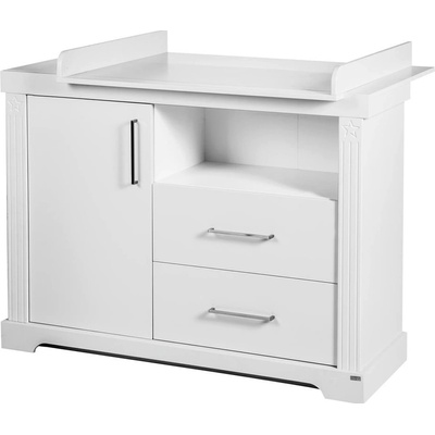 Biela nízka detská komoda s prebaľovacím pultom 120x98 cm Maxi – Roba