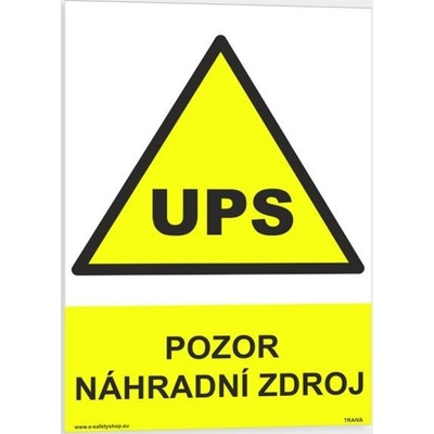 Traiva s.r.o Pozor náhradní zdroj Verze: Samolepka 148 x 210 mm (A5) tl. 0.1 mm - Kód: 09476