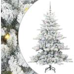 vidaXL Изкуствено коледно дърво с хингед Бяло 150 cm PVC и стомана (3397707)