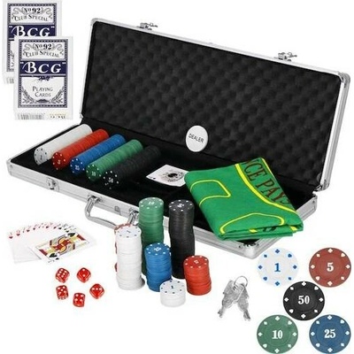 Springos Pokerový set - kufrík + 500 žetónov + kocky + podložka