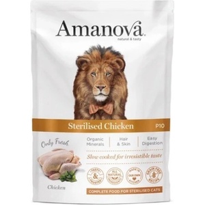 Amanova cat pouch p10 sterilised chicken - пауч за кастрирани котки от всички породи, с Пиле - 85 гр, Испания - 33579
