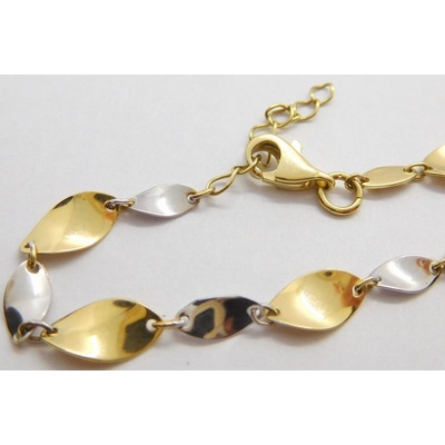 Klenoty Budín dámský hladký pevný zlatý z bílého a žlutého zlata HK7008