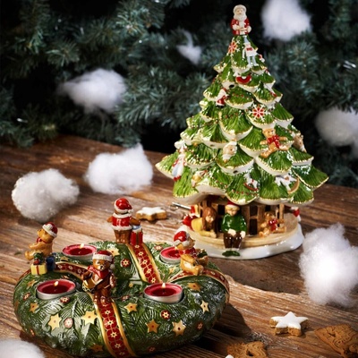 Villeroy & Boch Christmas Toys Memory hrací skříňka/svícen vánoční stromek s dětmi 30 cm