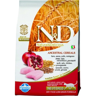 N&D cat AG adult neutered chicken spelt oats & pomegranate 5 kg