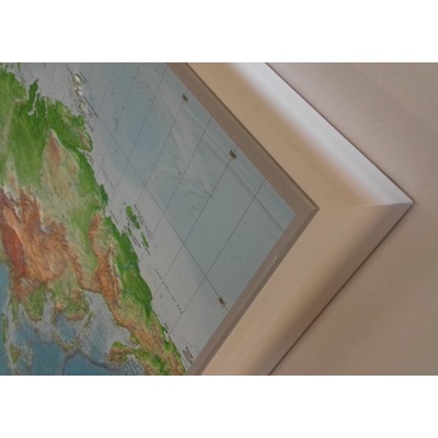 Georelief Korejský poloostrov - plastická mapa 80 x 60 cm Varianta: mapa v dřevěném rámu, Provedení: Pinos bílý