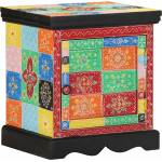vidaXL Нощно шкафче, многоцветно, 40x35x45 см, масивно дърво, цвят манго (4017562)