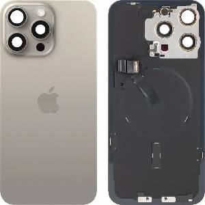 Apple Оригинален резервен заден капак - Apple iPhone 15 Pro Max Backcover Natural Titanium (335107)