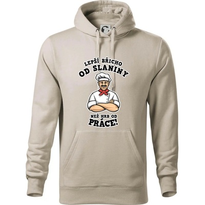 Lepší břicho od slaniny než hrb od práce mikina Cape s kapucí Ledově šedá – Hledejceny.cz