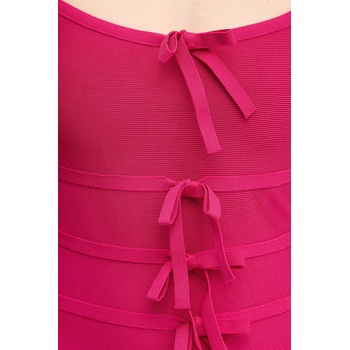 Herve Leger Рокля Herve Leger Alicia в розово среднодълга с кройка по тялото HBB8524977 (HBB8524977)