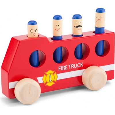 Woet by New Classic Toys hasičské autíčko s vyskakovacími panáčky